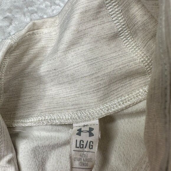 Under Armour Cold Gear Fitted 1/2 Zip Shirt Ivory Cream - Picture 3 of 11